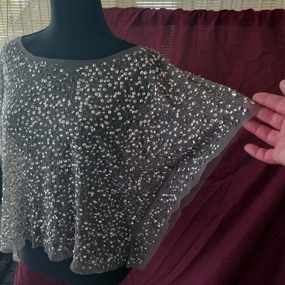 NÜ Denmark wide neck Gray sequin pullover top (everything must go!moving sale) - Picture 3 of 5